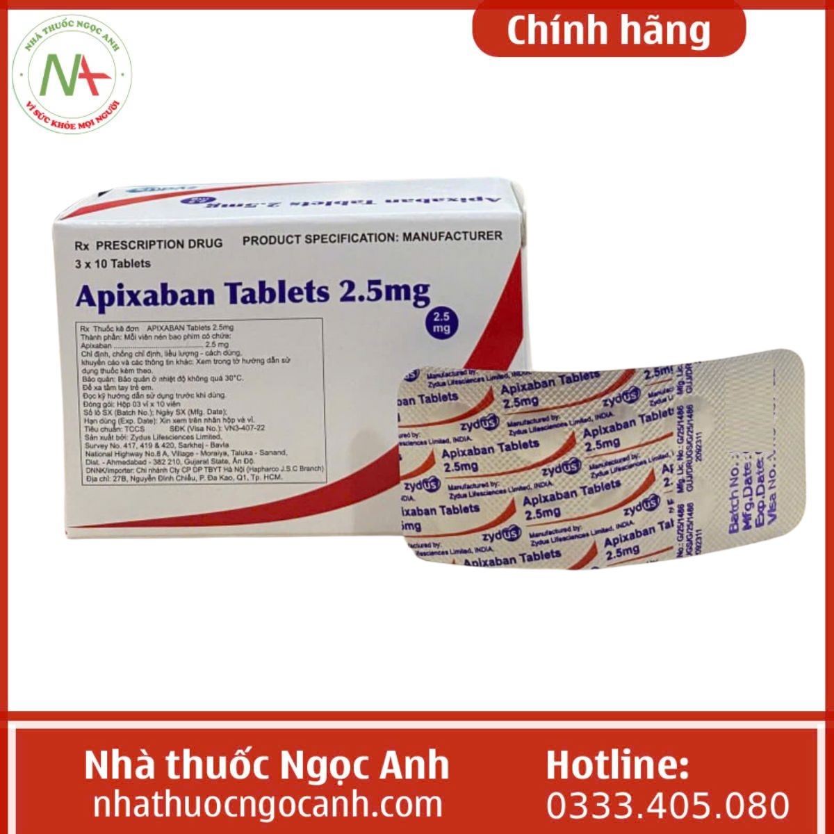 Apixaban Tablets 2.5mg Zydus