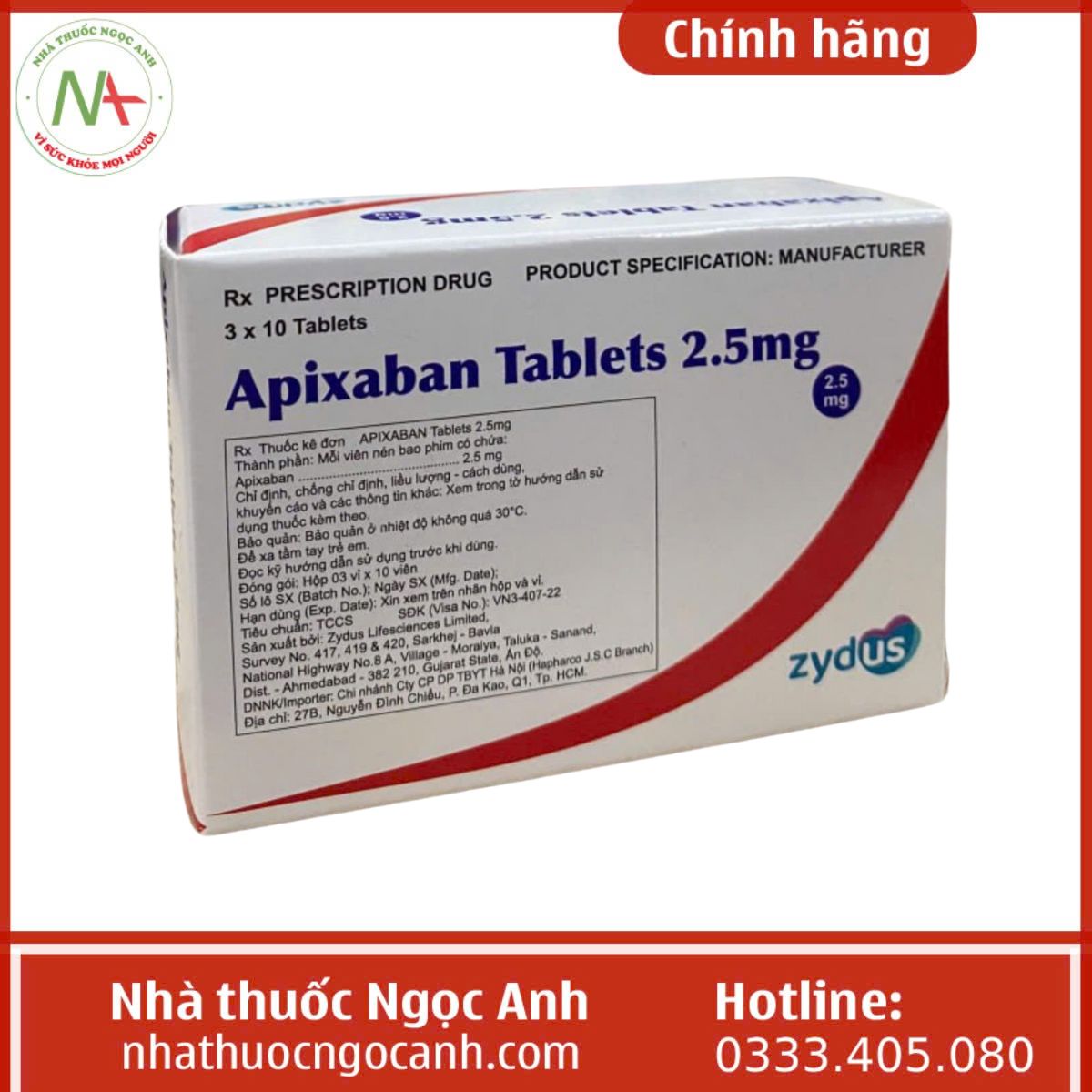 Apixaban Tablets 2.5mg Zydus