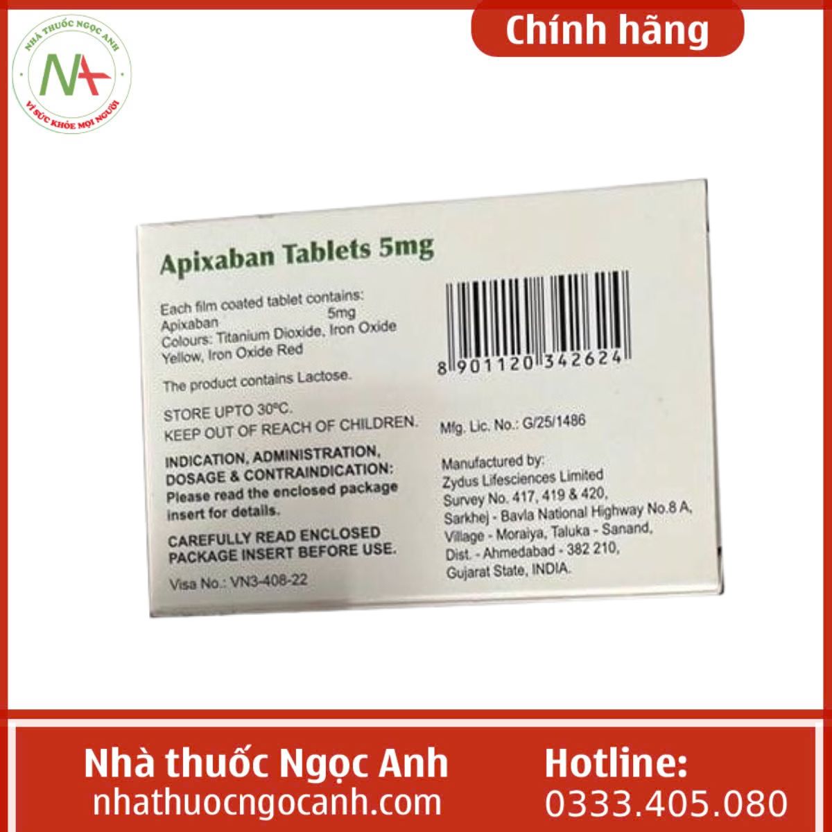 Apixaban Tablets 5mg Zydus