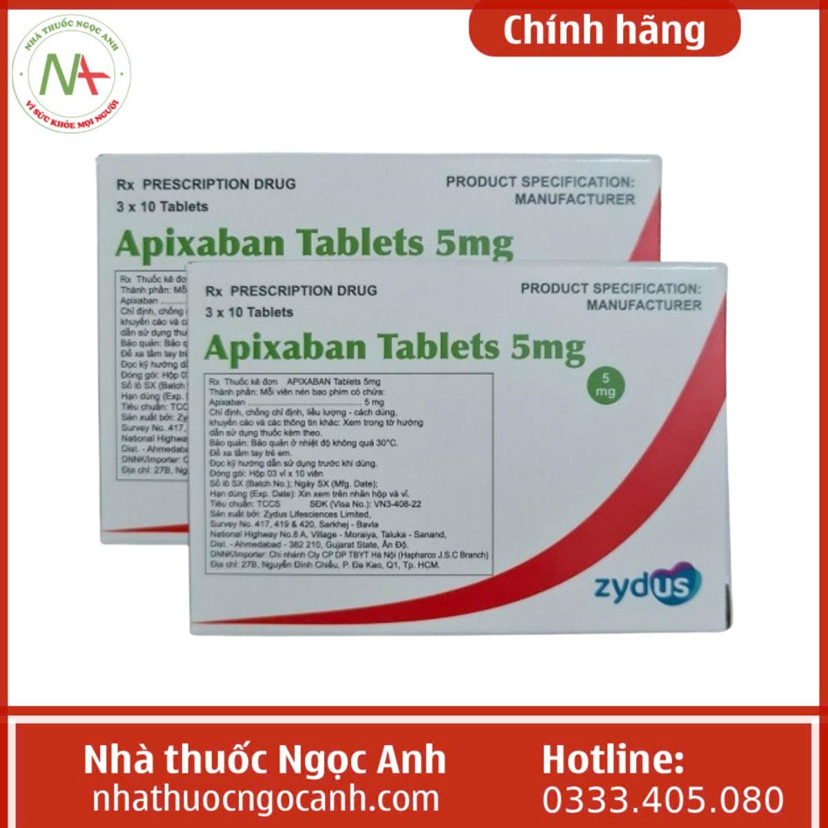 Apixaban Tablets 5mg Zydus