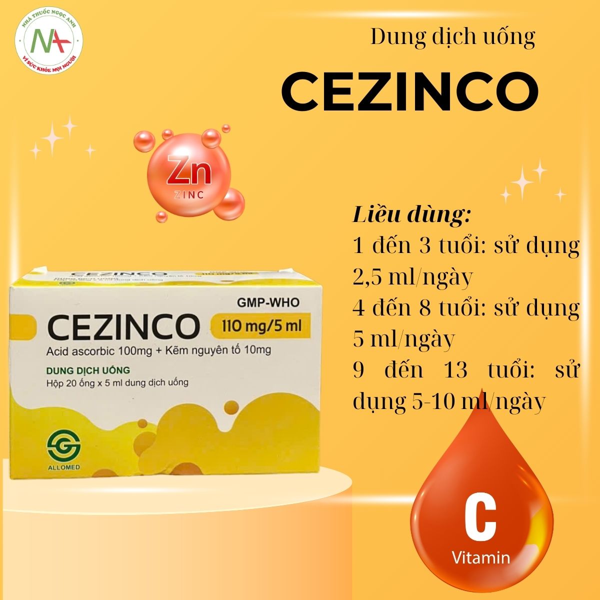 Liều dùng Cezinco