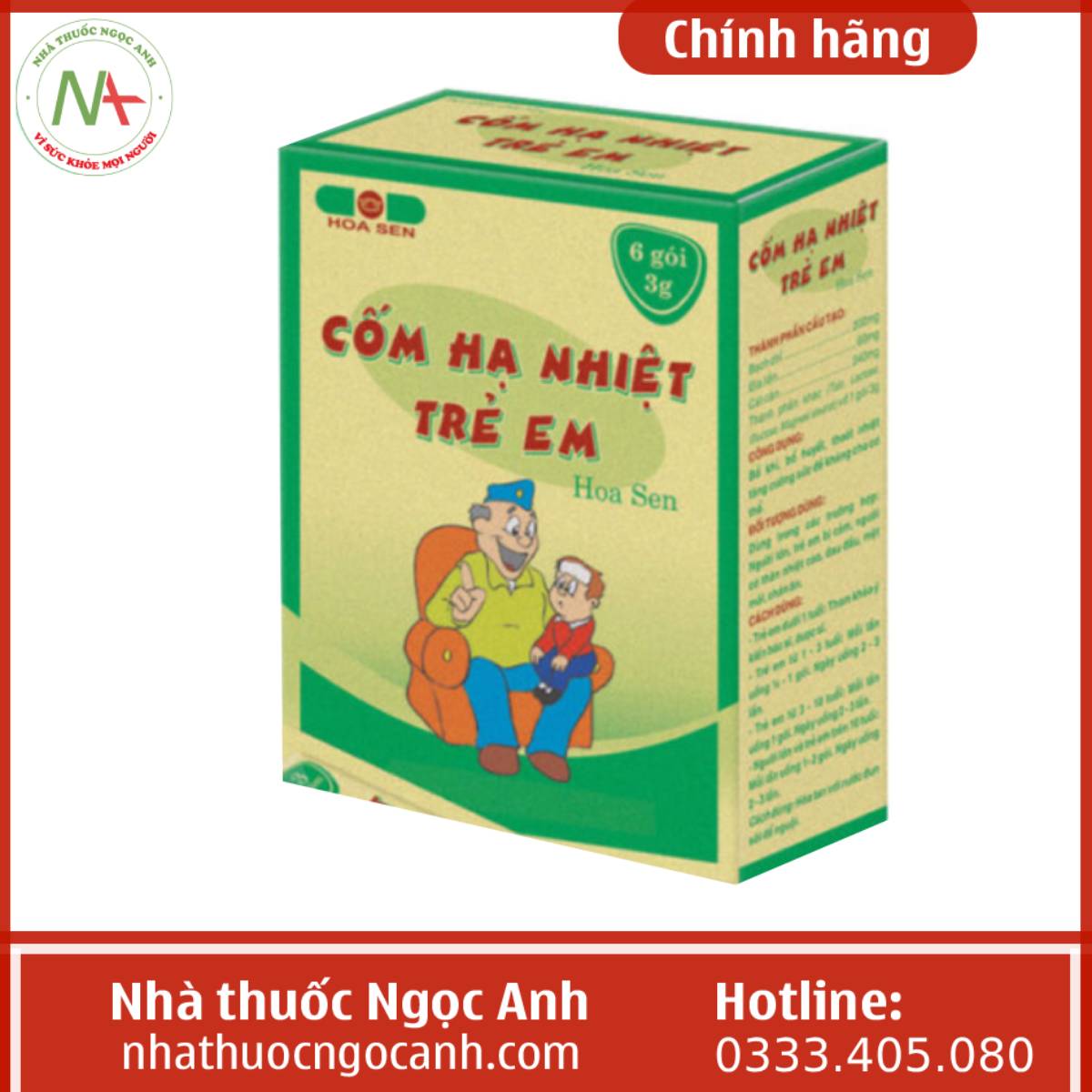 Cốm Hạ Nhiệt Trẻ Em Hoa Sen