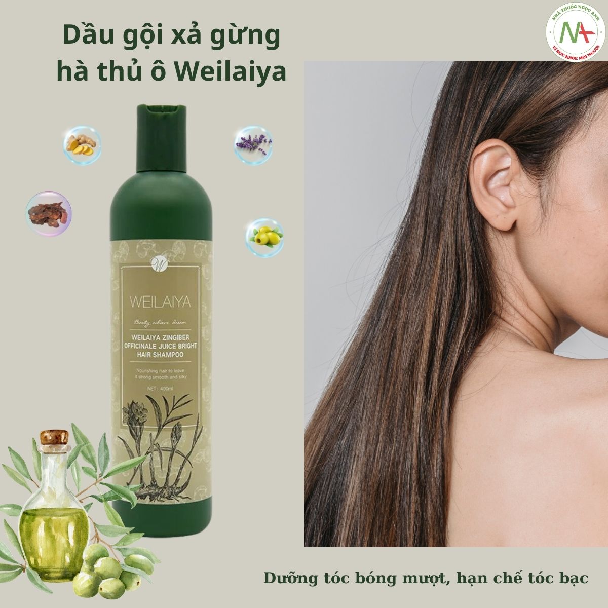 Dầu gội xả gừng hà thủ ô Weilaiya