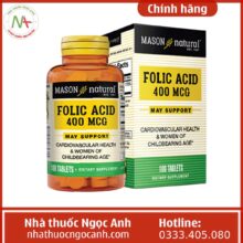 Folic acid 400mcg Mason Natural