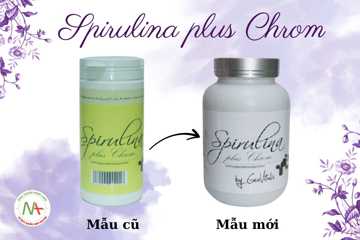 Mẫu mới và mẫu cũ Spirulina plus Chrom