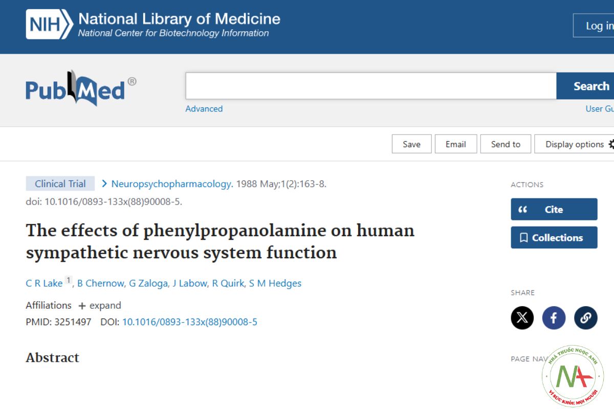 Nghiên cứu về Phenylpropanolamin