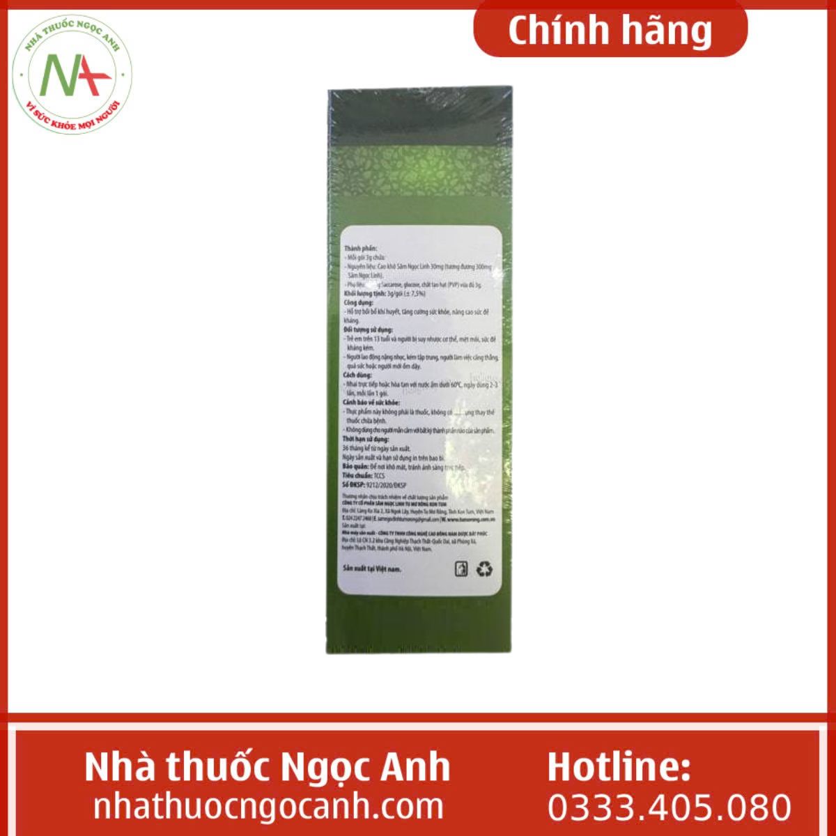 Trà Sâm Ngọc Linh Hòa Tan Tumơrông