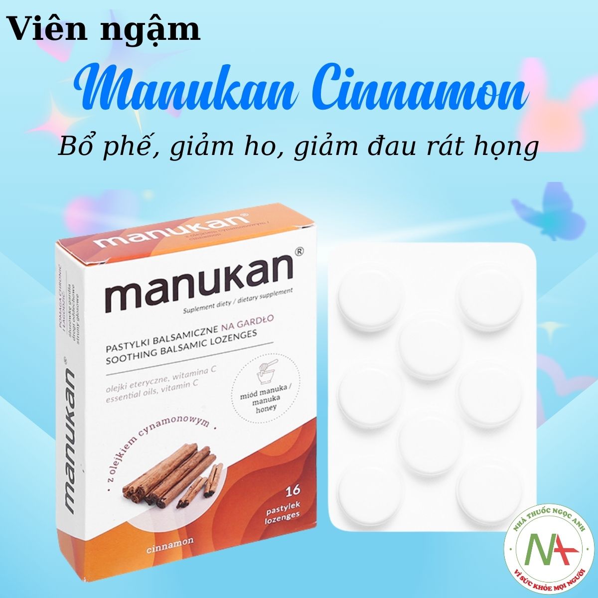 Công dụng Viên ngậm Manukan Cinnamon