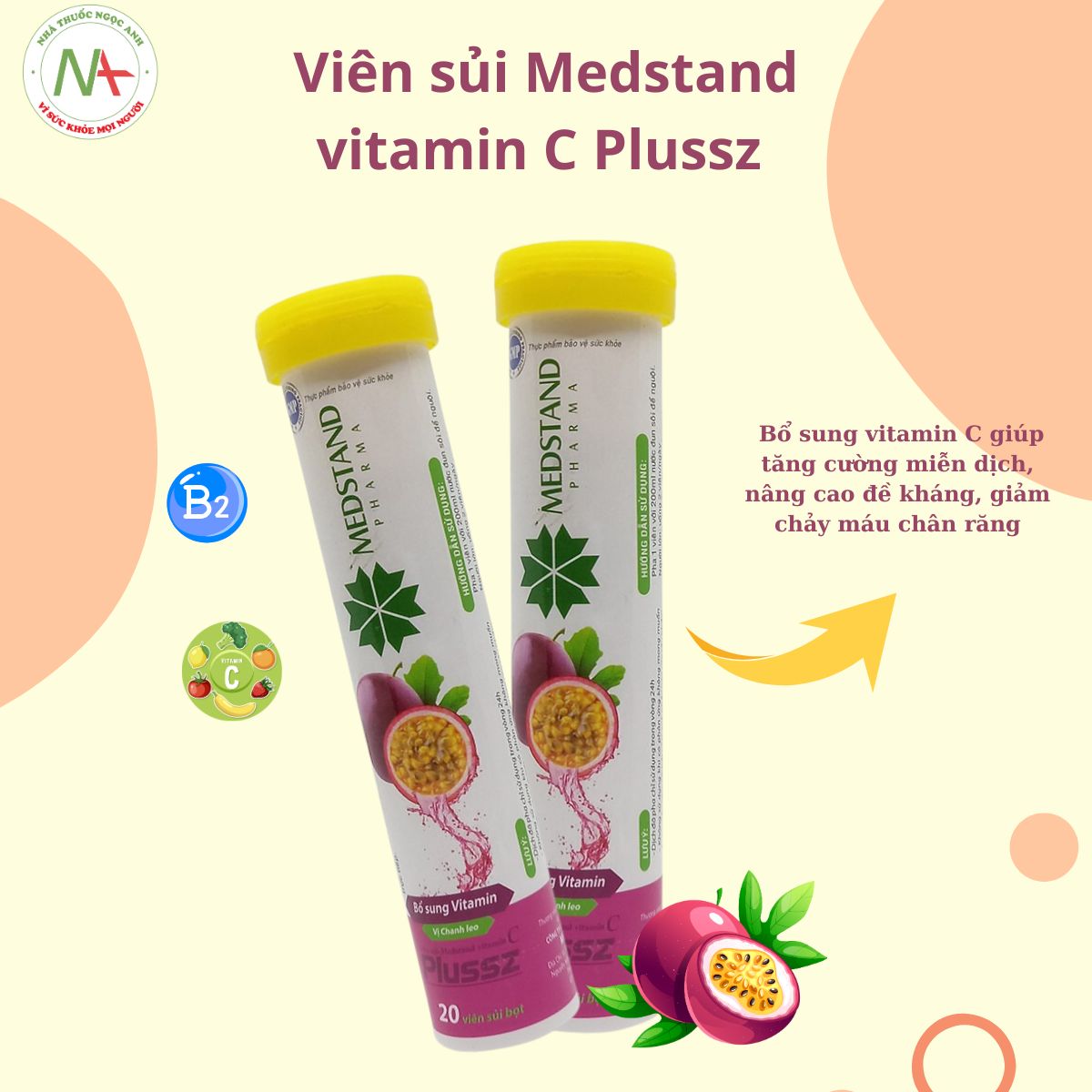 Viên sủi Medstand vitamin C Plussz 