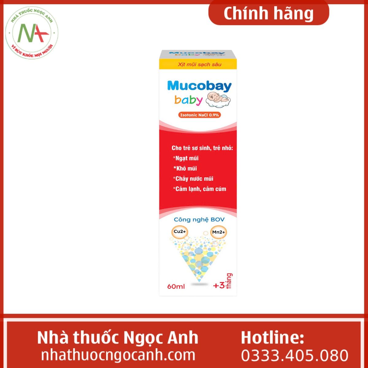 Xịt mũi sạch sâu Mucobay Baby