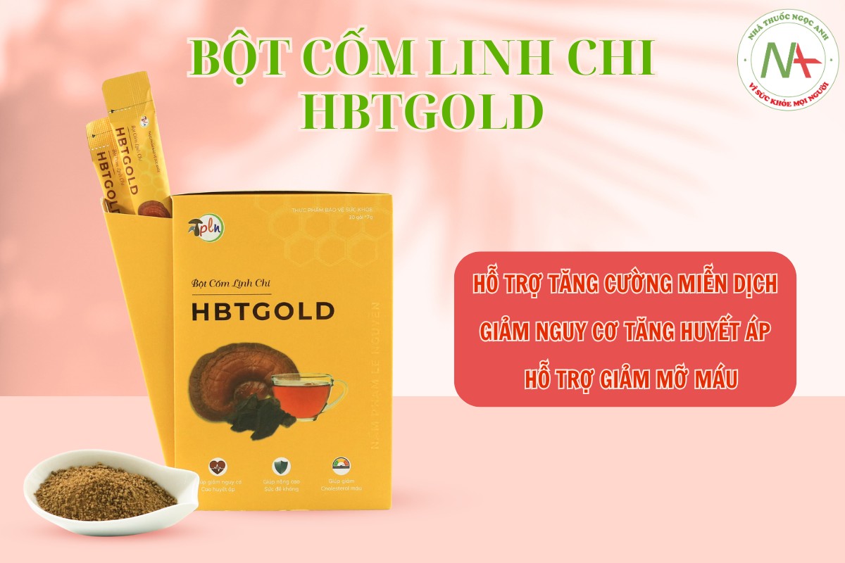 Bột Cốm Linh Chi HBTGOLD hỗ trợ tăng cường miễn dịch, hạ mỡ máu