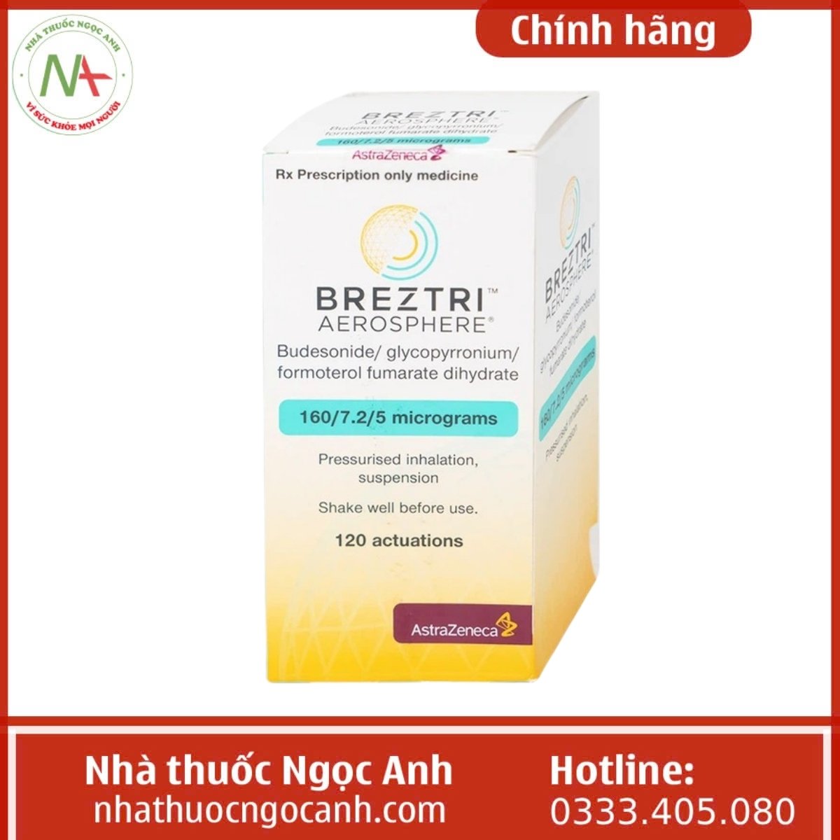 Breztri aerosphere 160mcg/7.2mcg/5mcg