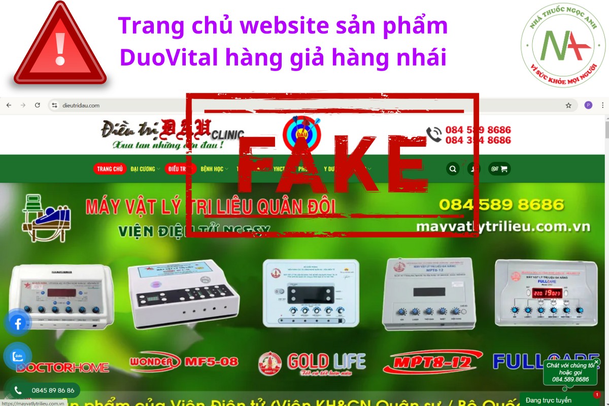 Cảnh báo website bán hàng giả DuoVital