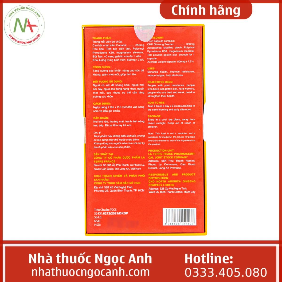 CND Ginseng Gold Viên Nhân Sâm