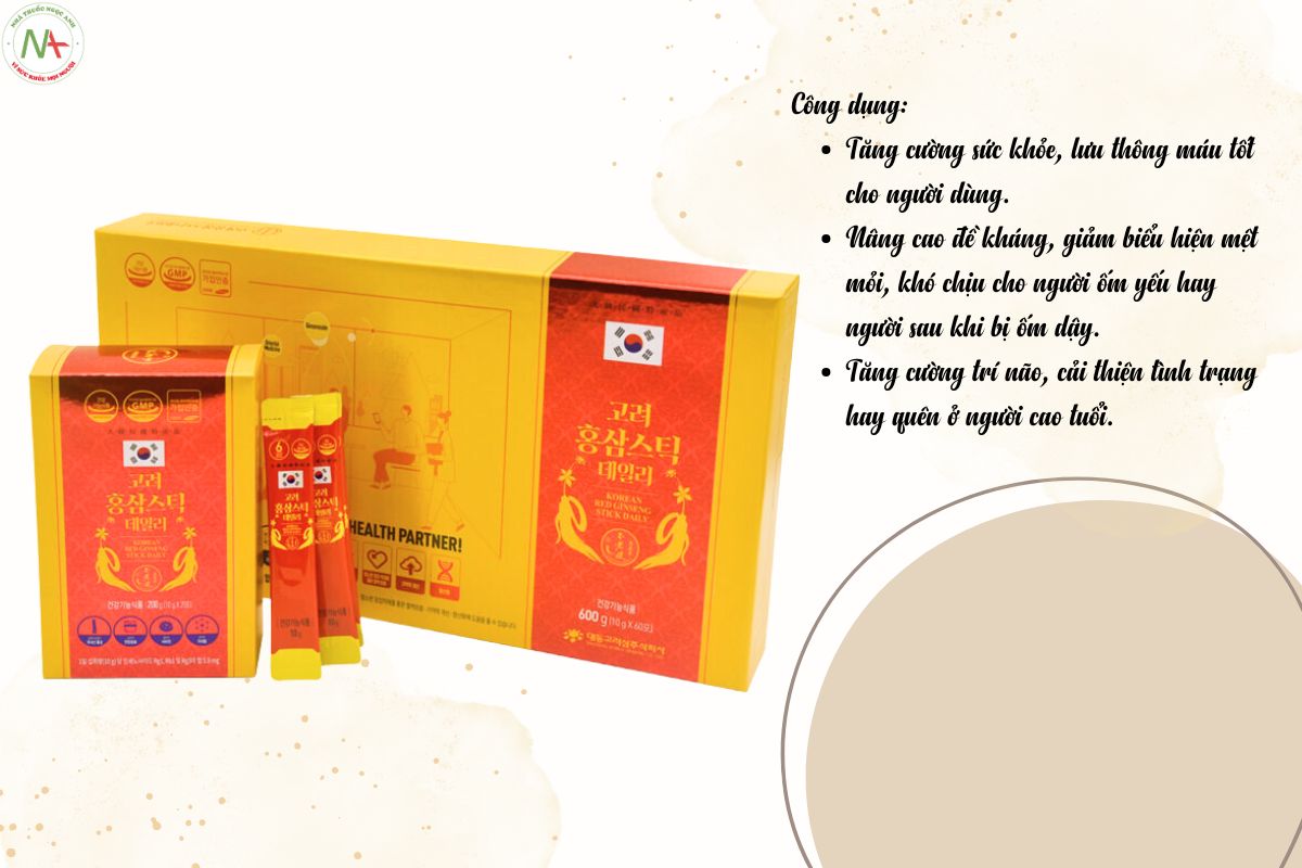 Tác dụng của Daedong Korean Red Ginseng Stick Daily