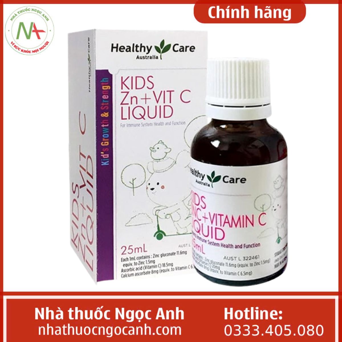 Healthy Care Kids ZinC + Vitamin C Liquid