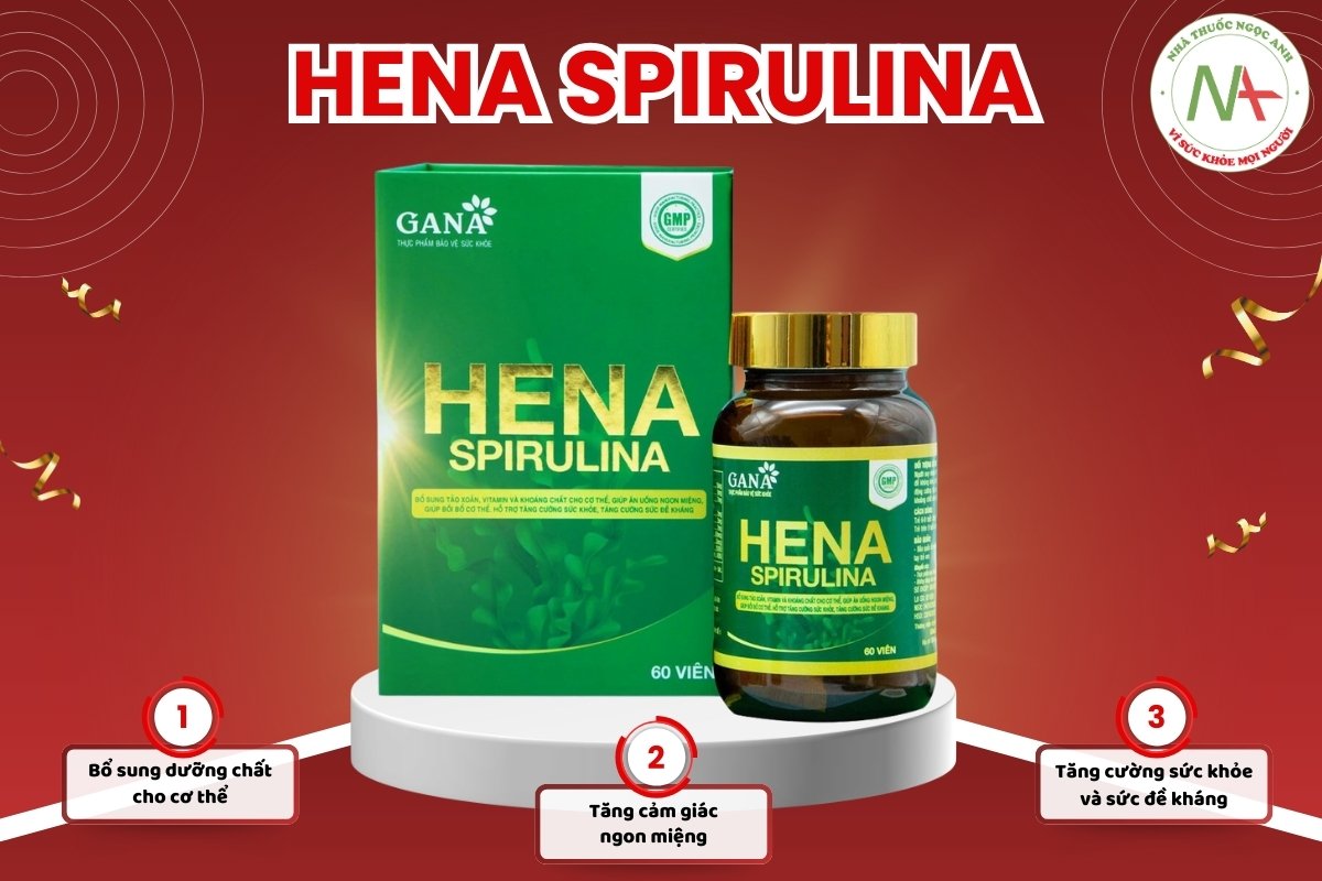 Hena Spirulina hỗ trợ bổ sung dinh dưỡng, tăng cường sức khỏe và miễn dịch