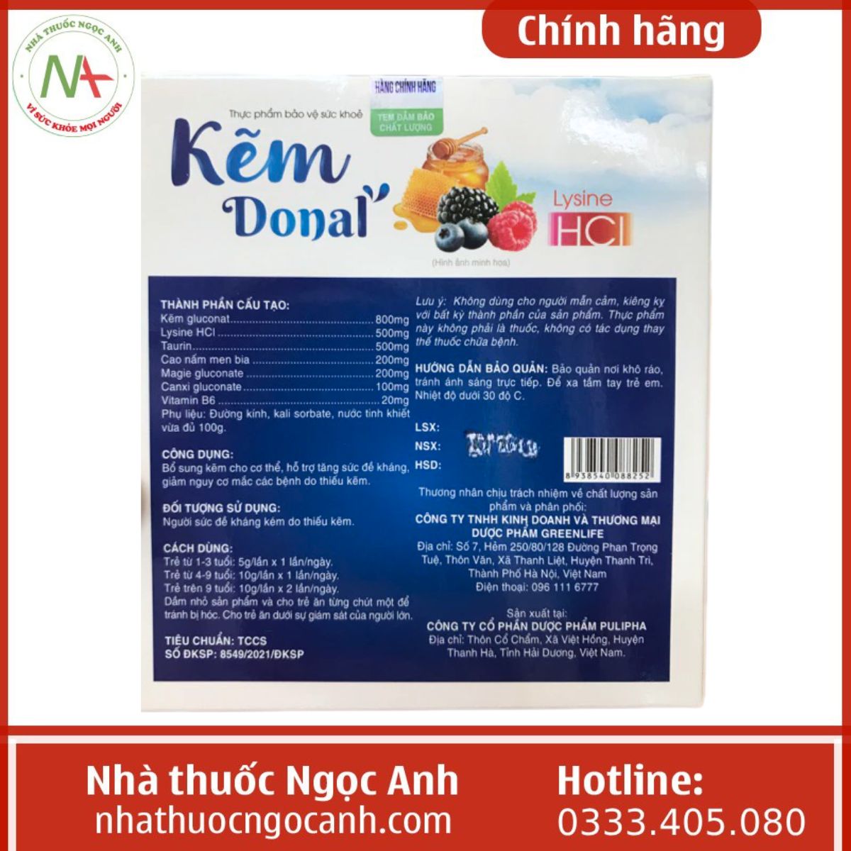 Kẽm Donal Greenlife