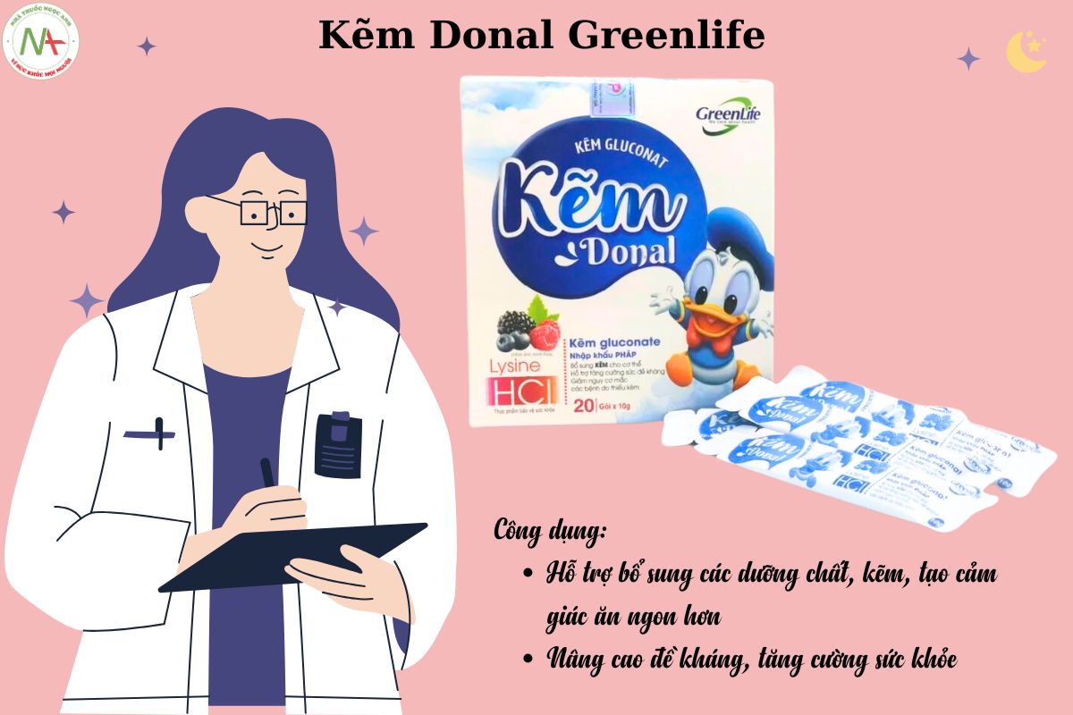 Tác dụng của Kẽm Donal Greenlife