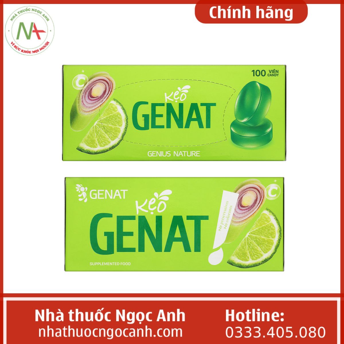 Kẹo Genat Lime and Lemongrass candy Chanh Sả