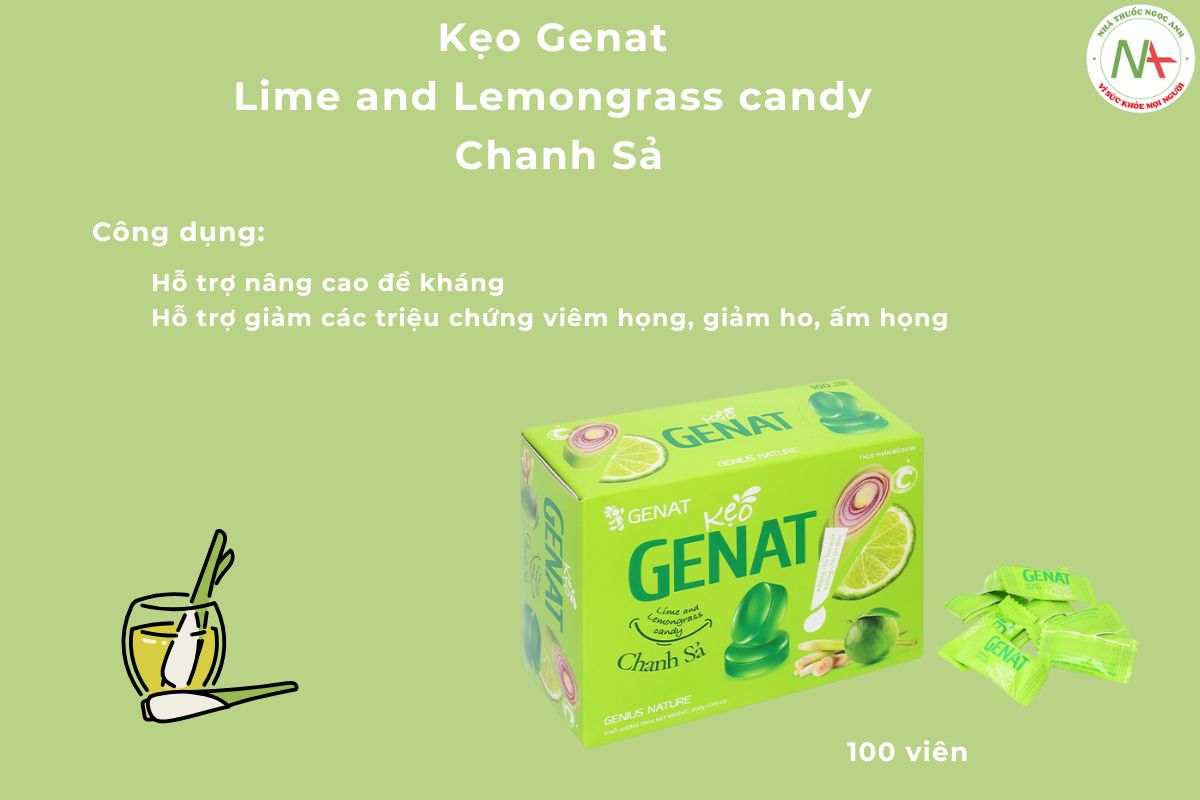 Kẹo Genat Lime and Lemongrass candy Chanh Sả