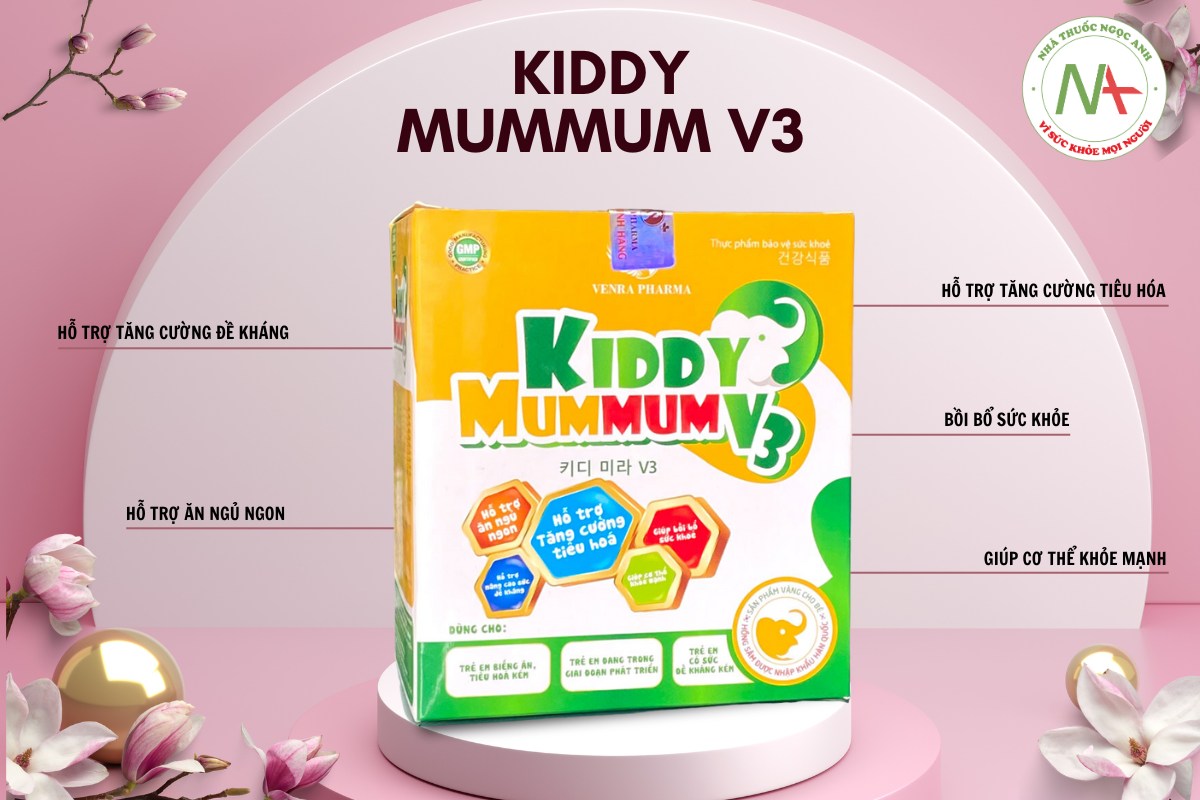 Kiddy Mummum V3 hỗ trợ tăng cường sức khỏe, giúp ăn ngon ngủ ngon