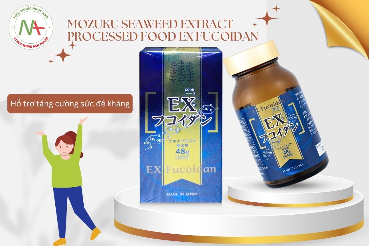 Mozuku seaweed extract processed food EX Fucoidan hỗ trợ tăng cường đề kháng