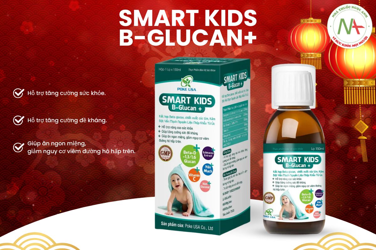 Smart Kids B-Glucan+ hỗ trợ nâng cao đề kháng, hạn chế viêm đường hô hấp trên