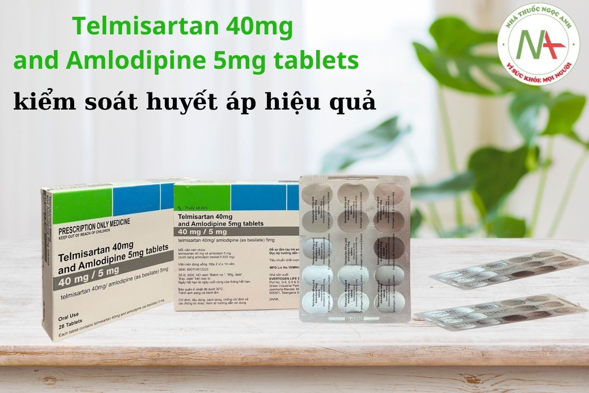 Telmisartan 40mg and Amlodipine 5mg tablets Evertogen điều trị tăng huyết áp