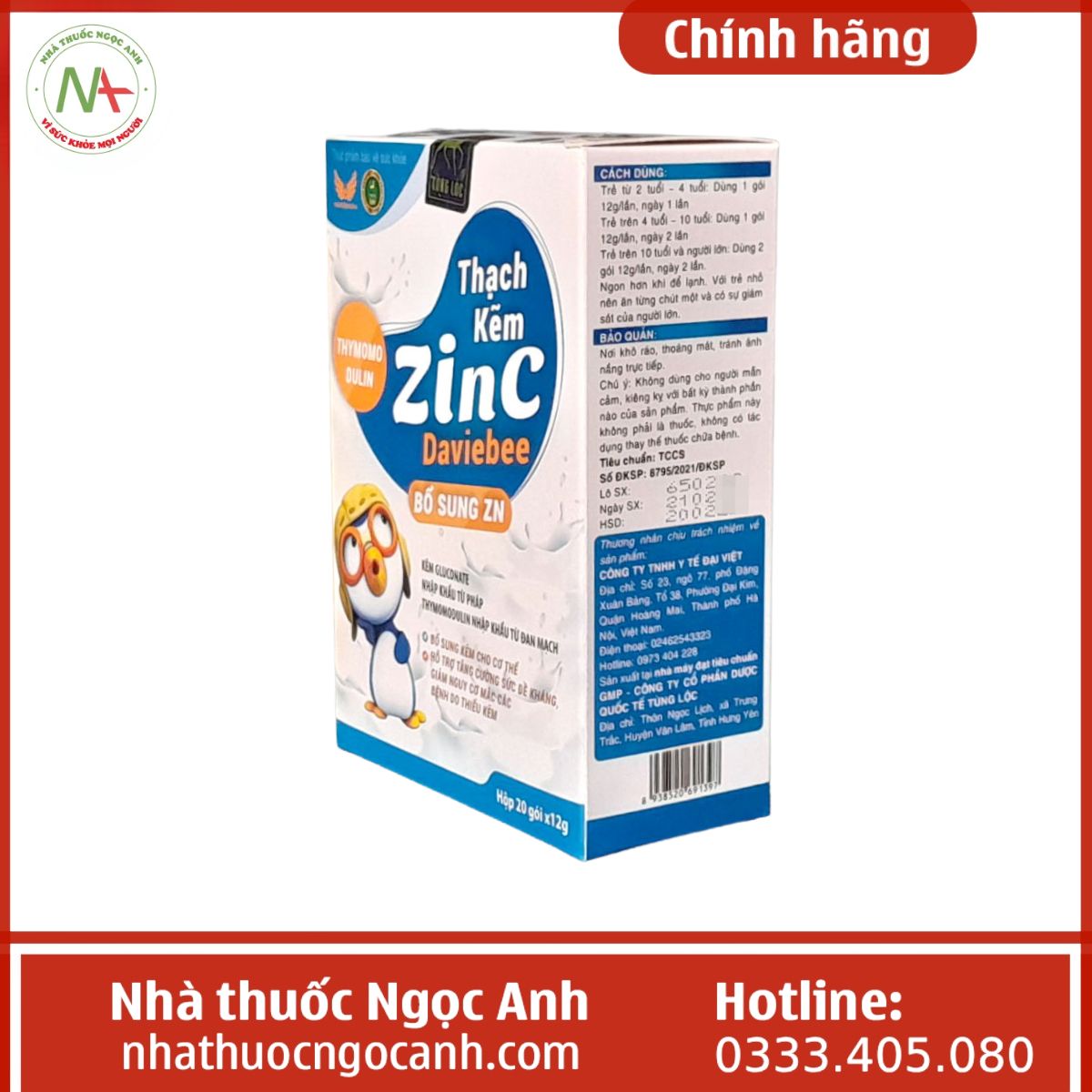 Thạch Kẽm ZinC Daviebee