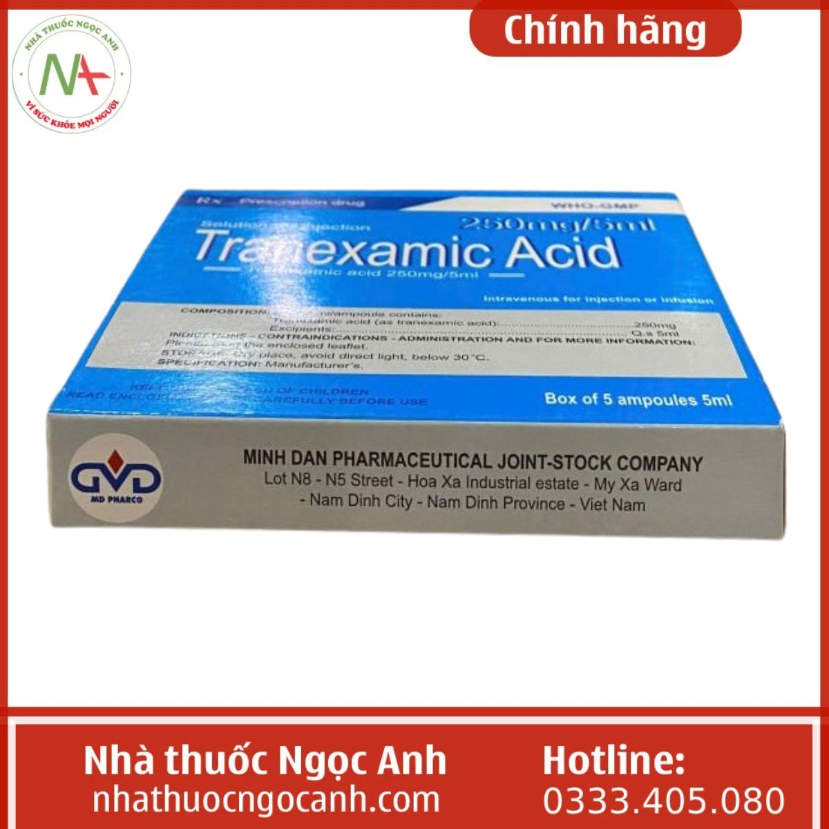 Tranexamic Acid 250mg/5ml MD Pharco