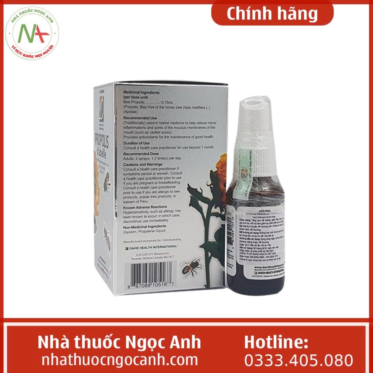 Xịt Keo ong Nutridom Premium Bee Propolis Spray