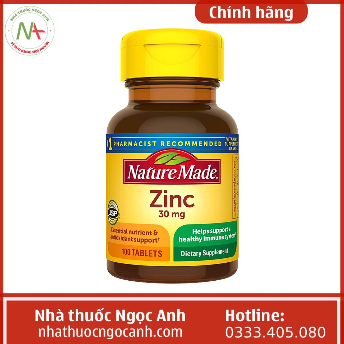 Zinc 30mg Nature Made (viên nén)