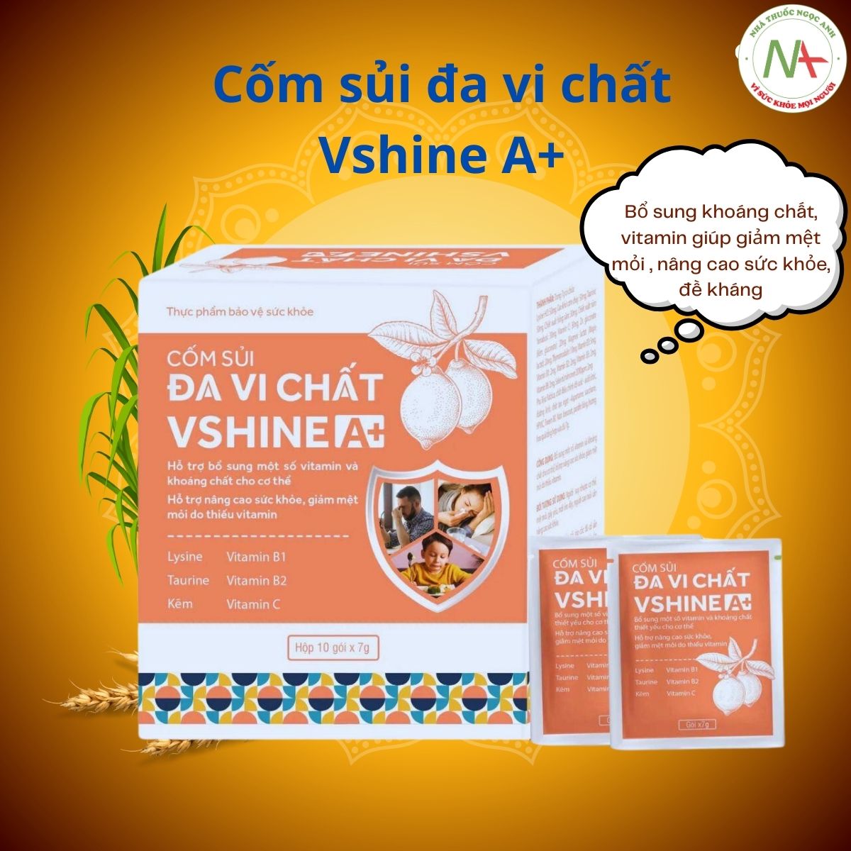 Cốm sủi đa vi chất Vshine A+