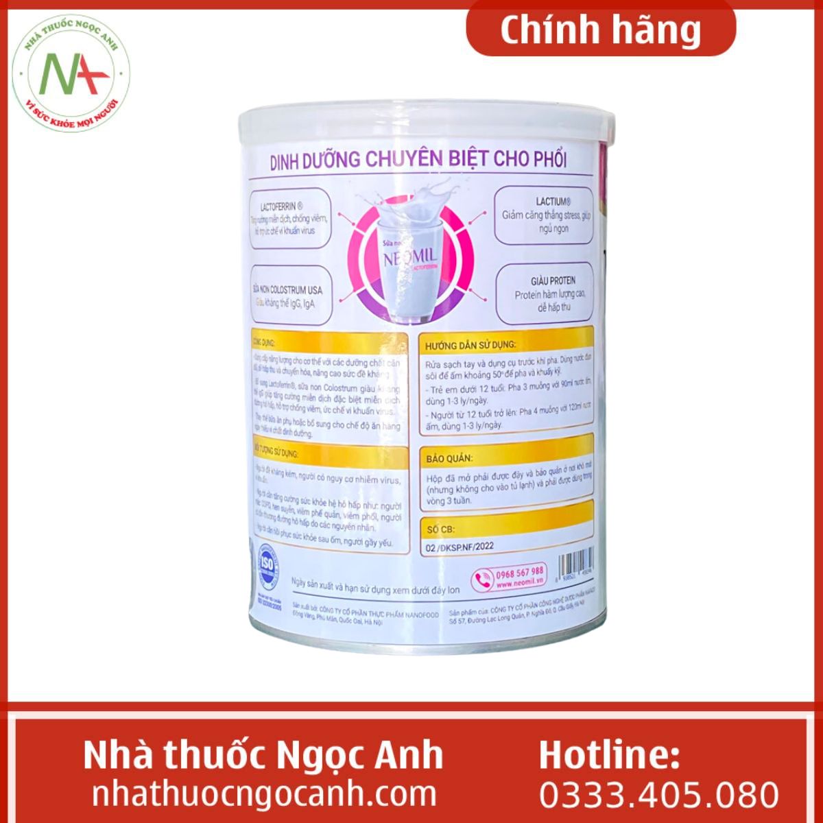 Sữa non Neomil Lactoferrin