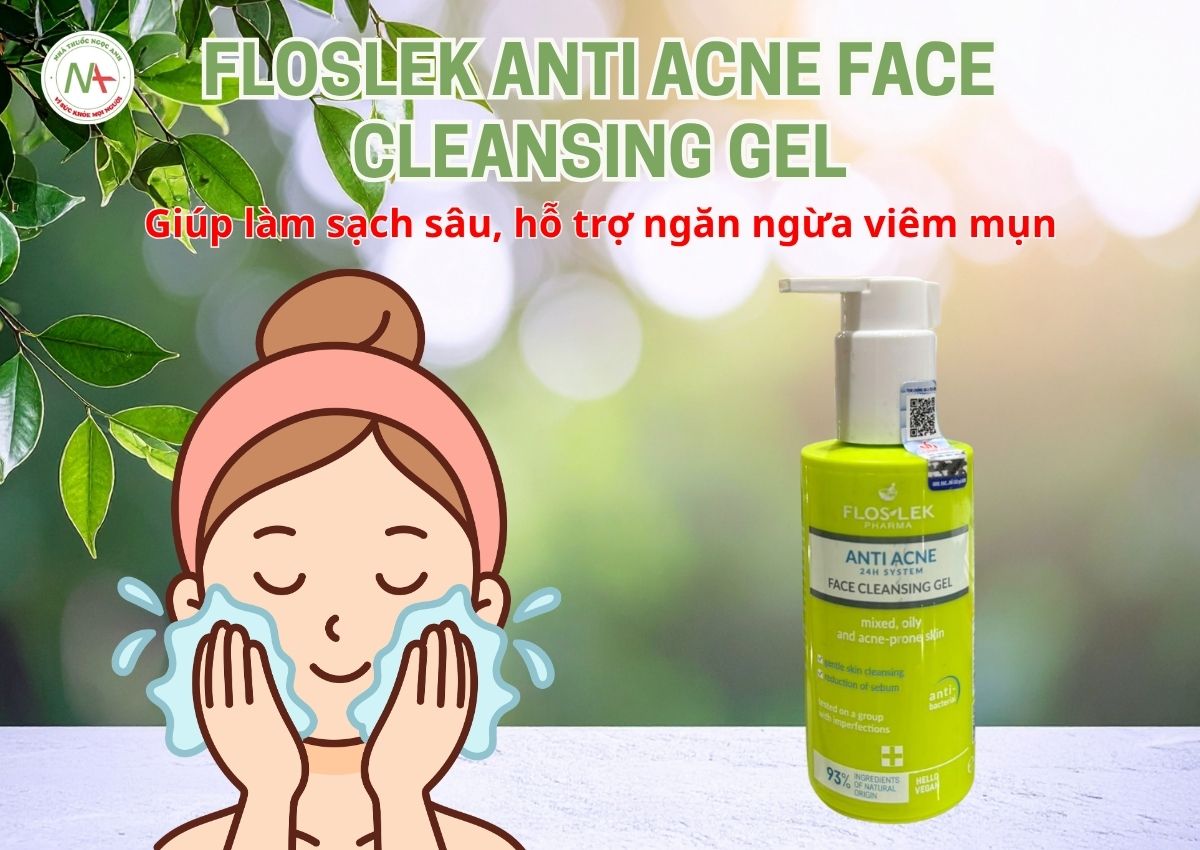 Sữa rửa mặt Floslek Anti Acne Face Cleansing Gel 125ml 3 Sữa rửa mặt Floslek Anti Acne Face Cleansing Gel giúp làm sạch sâu và ngăn ngừa viêm mụn