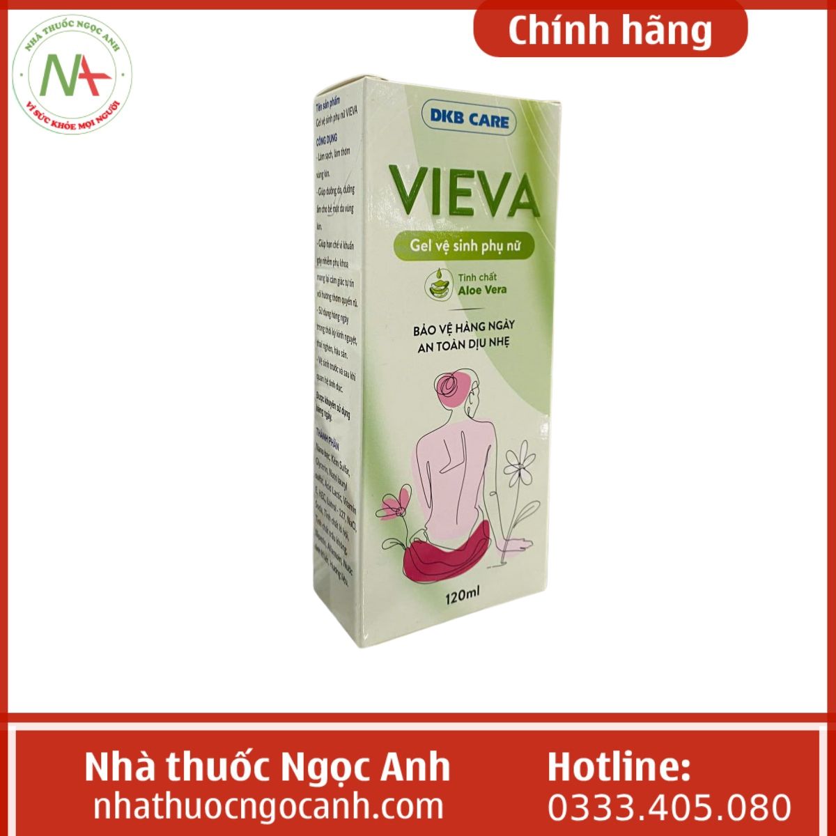 Gel vệ sinh phụ nữ Vieva Tinh chất Aloe Vera 120ml
