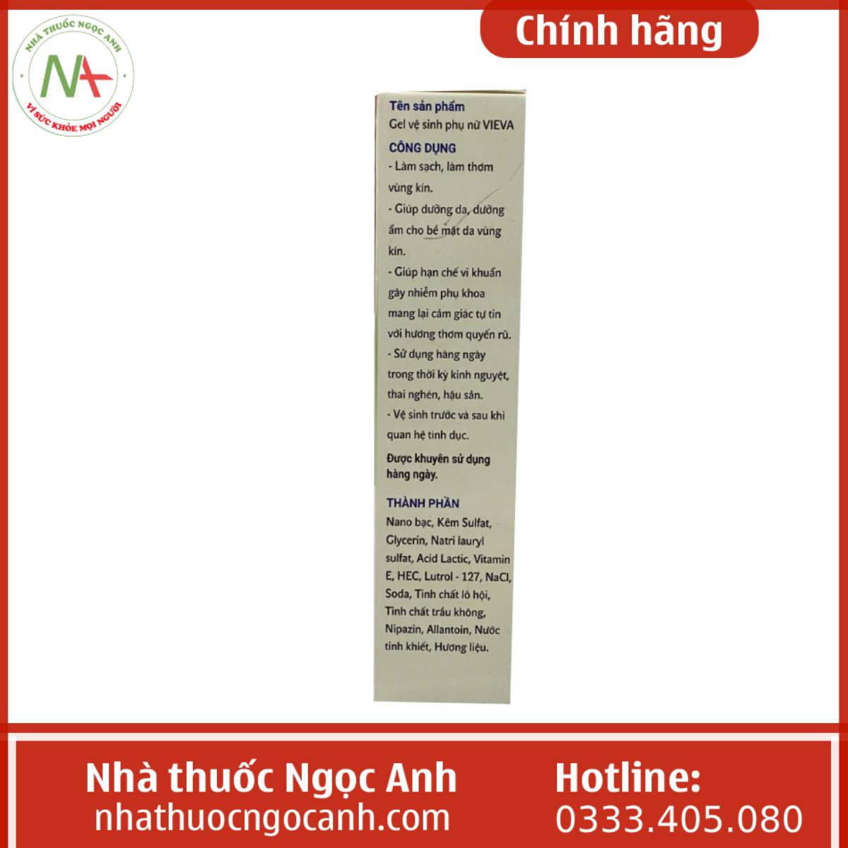 Gel vệ sinh phụ nữ Vieva Tinh chất Aloe Vera 120ml