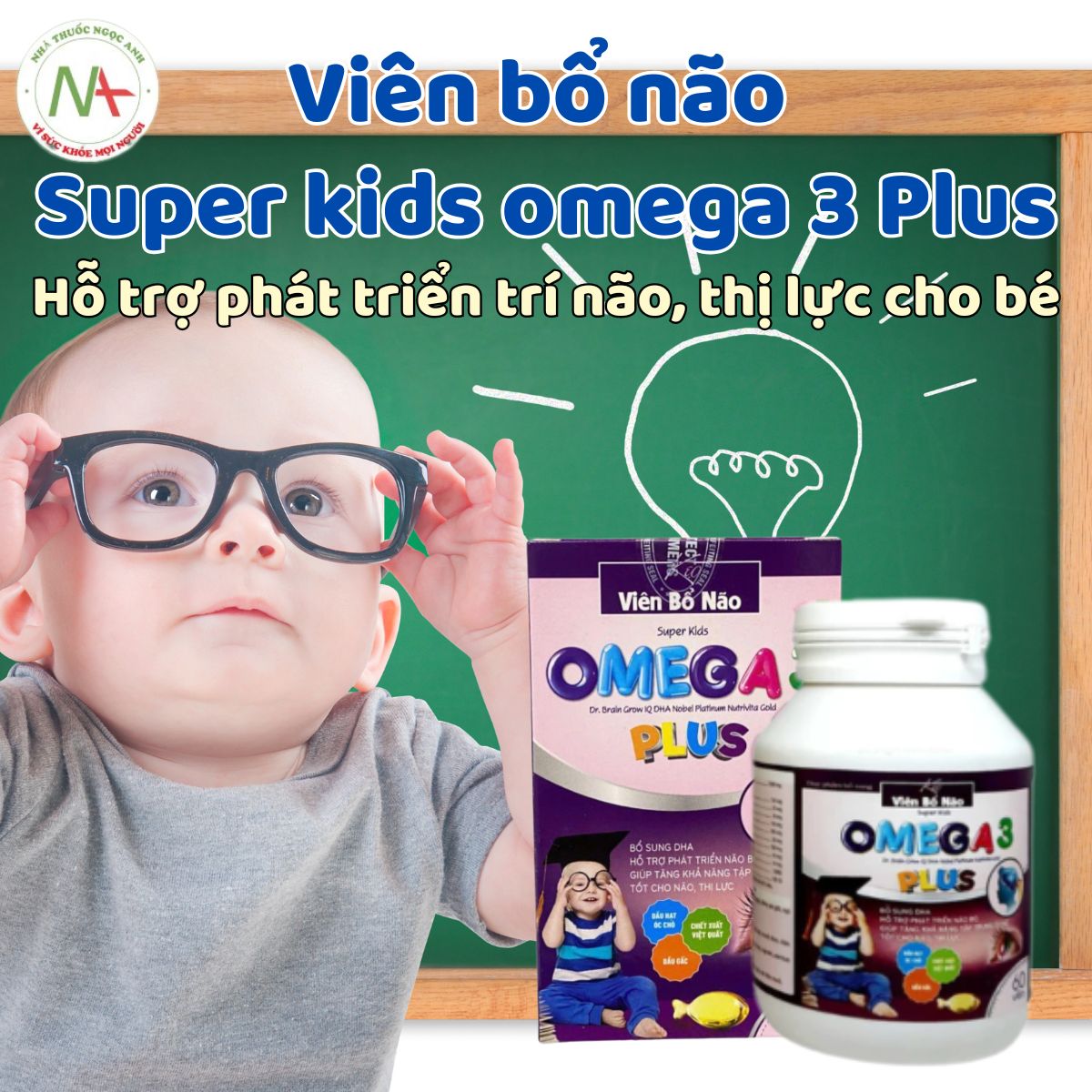 Viên bổ não Super Kids Omega 3 Plus 3 Viên bổ não Super Kids Omega 3 Plus