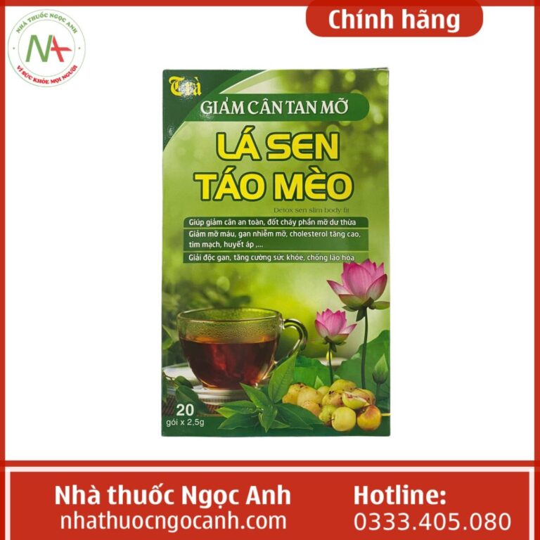 Trà giảm cân tan mỡ Lá Sen Táo Mèo