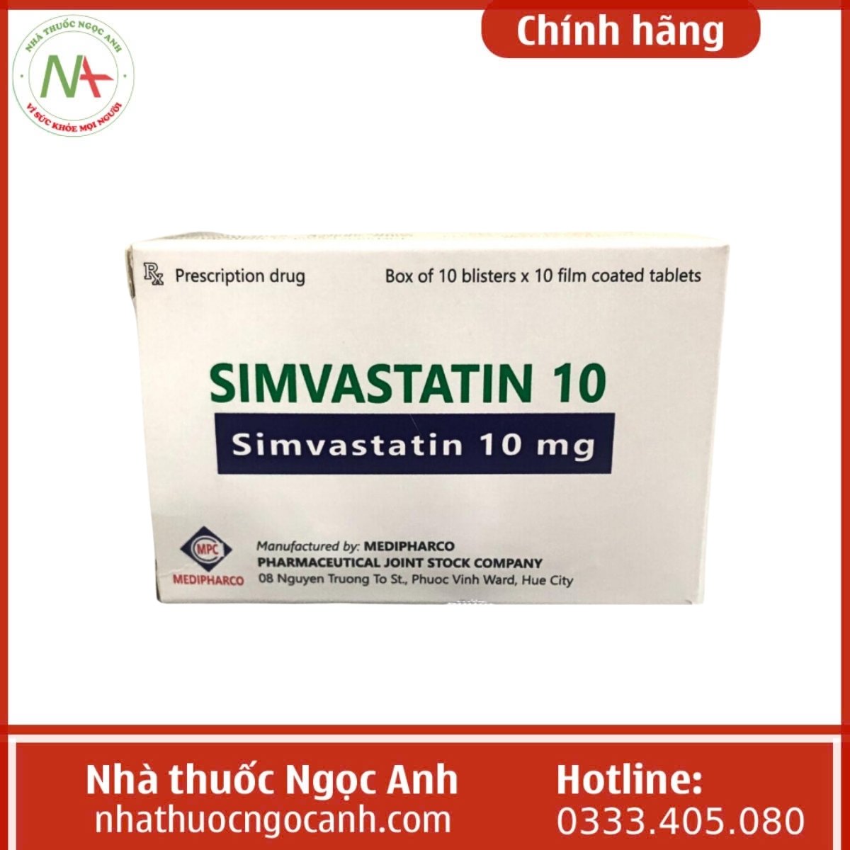  Thuốc Simvastatin 10 Medipharco
