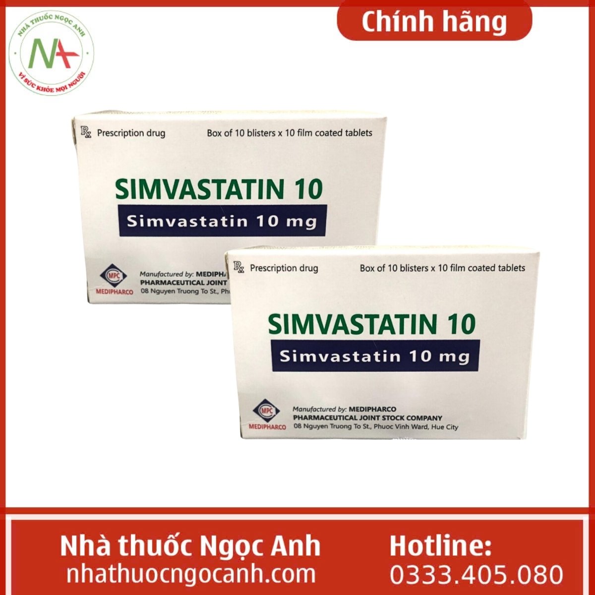  Thuốc Simvastatin 10 Medipharco