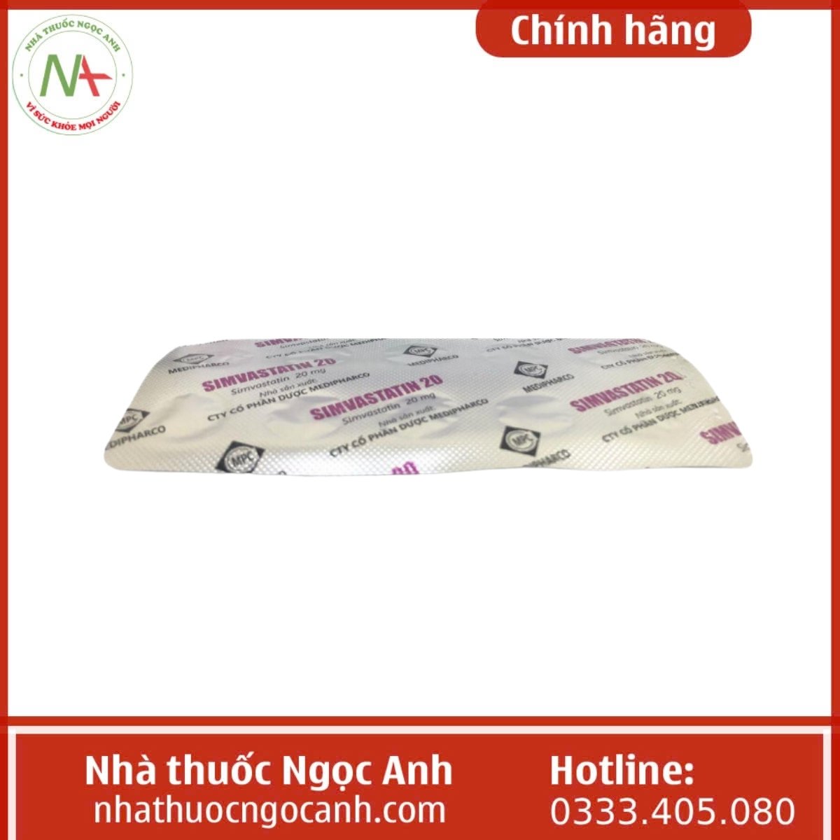  Thuốc Simvastatin 20 Medipharco
