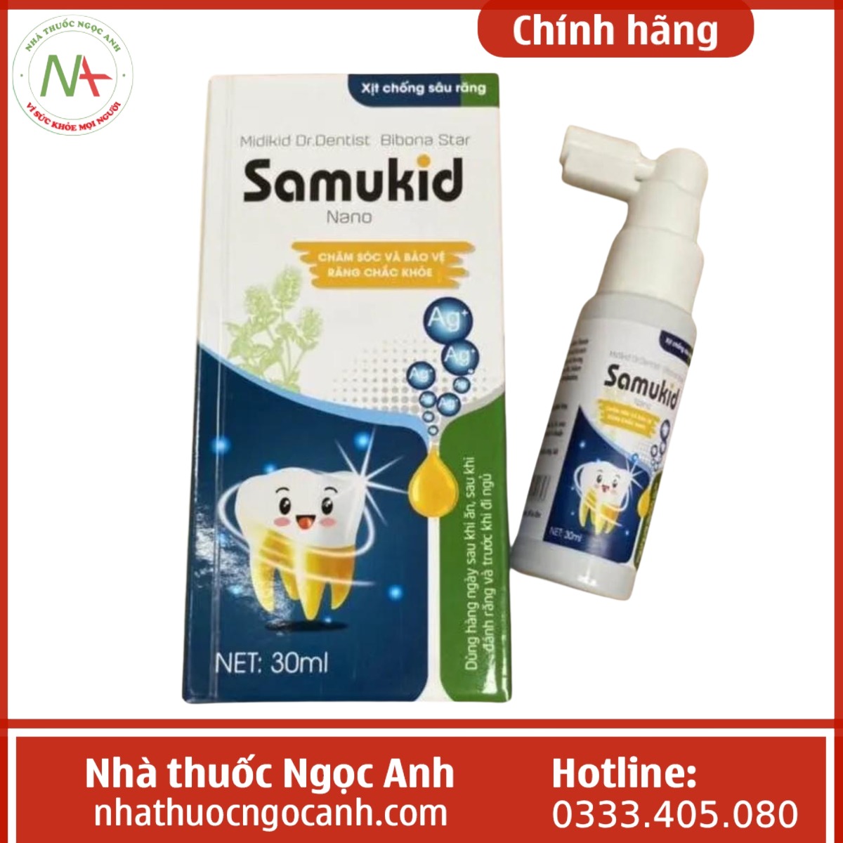 xịt Thơm Miệng Chống Sâu Răng Midikid Dr.Dentist Bibona Star Samukid Nano