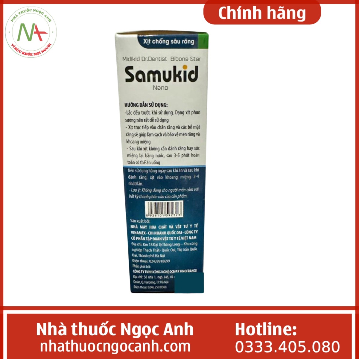 xịt Thơm Miệng Chống Sâu Răng Midikid Dr.Dentist Bibona Star Samukid Nano