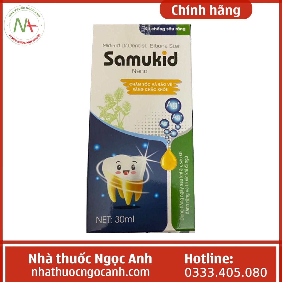 xịt Thơm Miệng Chống Sâu Răng Midikid Dr.Dentist Bibona Star Samukid Nano