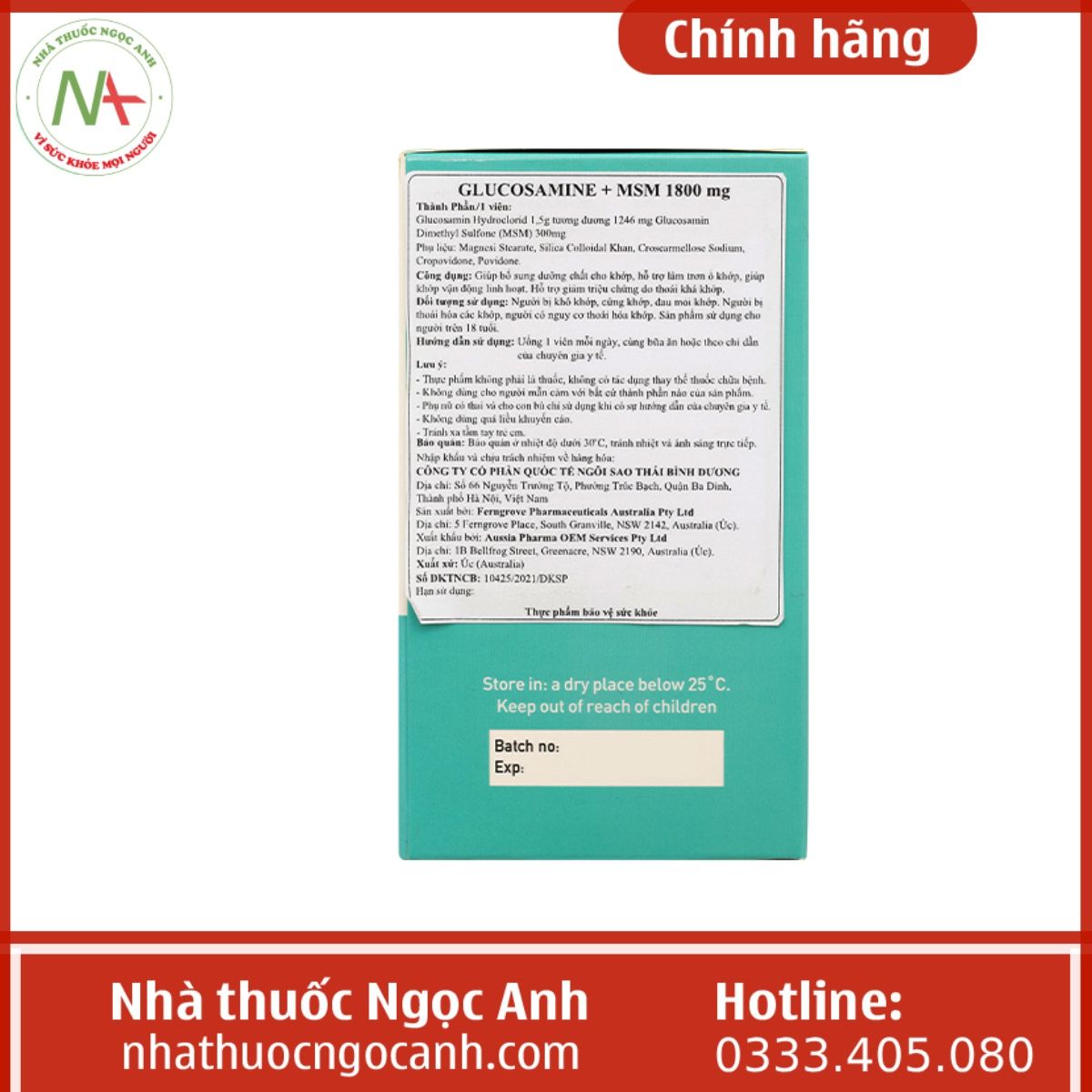 Glucosamine + MSM 1800mg Aussia