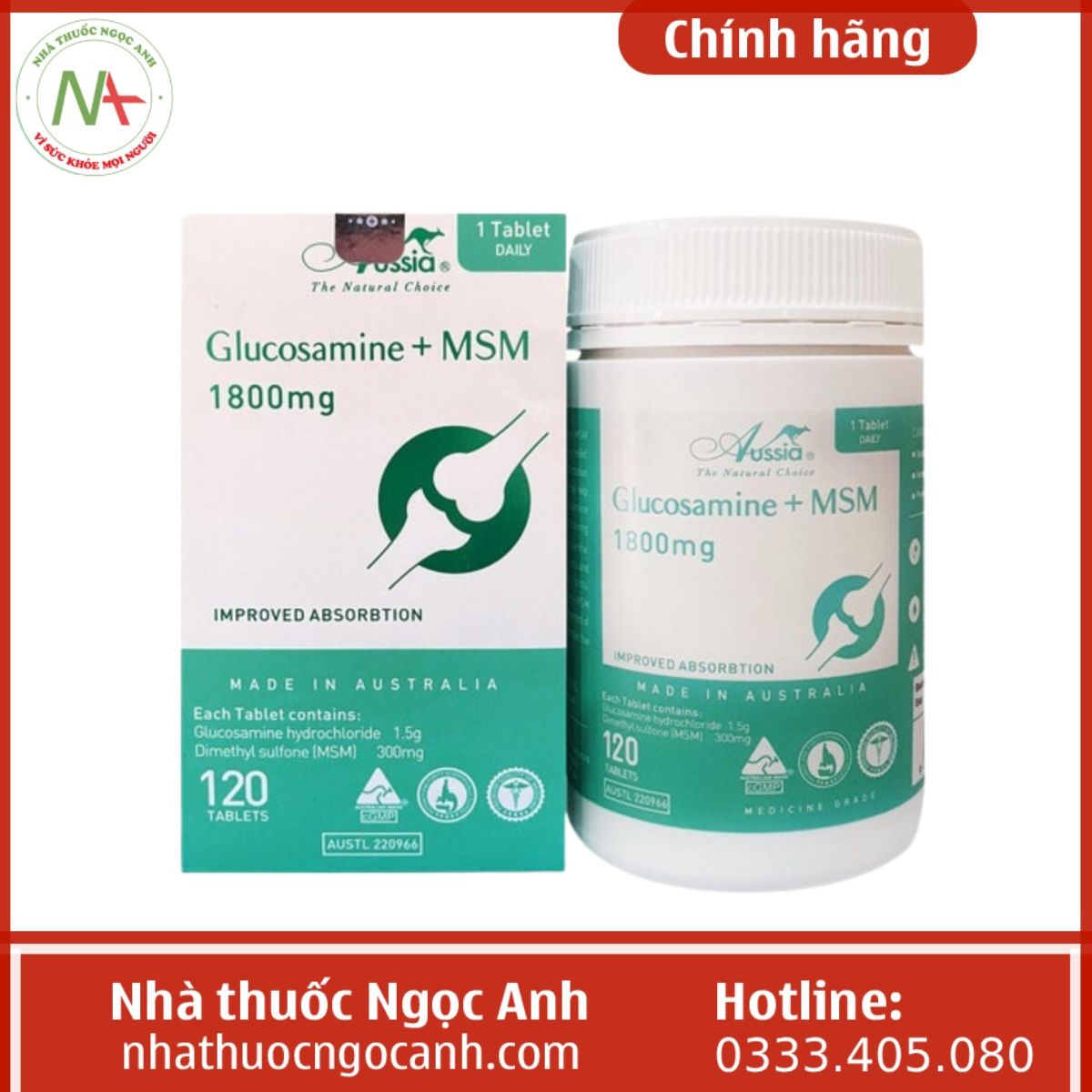 Glucosamine + MSM 1800mg Aussia