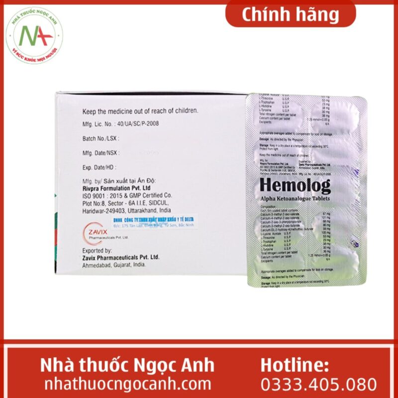 Thuốc Hemolog có tác dụng gì, giá bao nhiêu, mua ở đâu?
