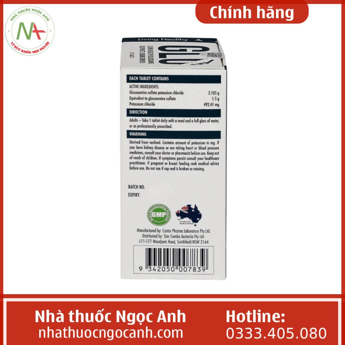 Thuốc Living Healthy Glucosamine Sulphate 1500mg Complex